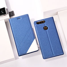 Funda de Cuero Cartera con Soporte para Huawei Honor 8 Azul