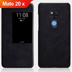 Funda de Cuero Cartera con Soporte para Huawei Mate 20 X Negro