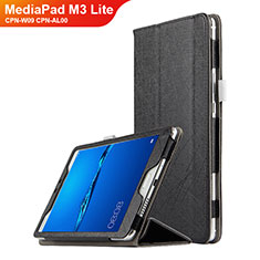 Funda de Cuero Cartera con Soporte para Huawei MediaPad M3 Lite 8.0 CPN-W09 CPN-AL00 Negro