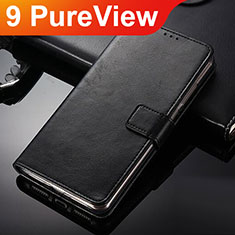 Funda de Cuero Cartera con Soporte para Nokia 9 PureView Negro