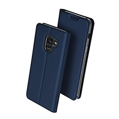 Funda de Cuero Cartera con Soporte para Samsung Galaxy A8 (2018) A530F Azul