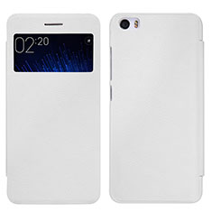 Funda de Cuero Cartera con Soporte para Xiaomi Mi 5 Blanco