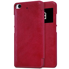 Funda de Cuero Cartera con Soporte para Xiaomi Mi 5S 4G Rojo