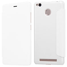 Funda de Cuero Cartera con Soporte para Xiaomi Redmi 3X Blanco