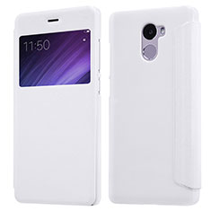 Funda de Cuero Cartera con Soporte para Xiaomi Redmi 4 Standard Edition Blanco