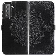 Funda de Cuero Cartera con Soporte Patron de Moda Carcasa A01D para Samsung Galaxy S21 Plus 5G Negro