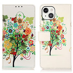 Funda de Cuero Cartera con Soporte Patron de Moda Carcasa A07 para Apple iPhone 14 Multicolor