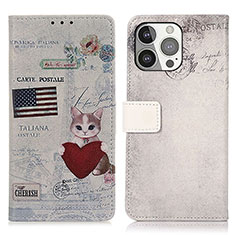 Funda de Cuero Cartera con Soporte Patron de Moda Carcasa A07 para Apple iPhone 15 Pro Max Multicolor