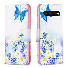 Funda de Cuero Cartera con Soporte Patron de Moda Carcasa B01F para Google Pixel 7 5G Azul