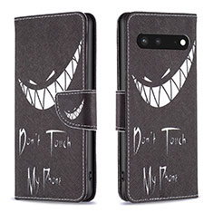 Funda de Cuero Cartera con Soporte Patron de Moda Carcasa B01F para Google Pixel 7 5G Negro