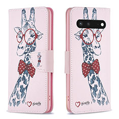 Funda de Cuero Cartera con Soporte Patron de Moda Carcasa B01F para Google Pixel 7 5G Rosa