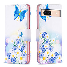 Funda de Cuero Cartera con Soporte Patron de Moda Carcasa B01F para Google Pixel 8a 5G Azul