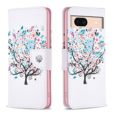 Funda de Cuero Cartera con Soporte Patron de Moda Carcasa B01F para Google Pixel 8a 5G Blanco