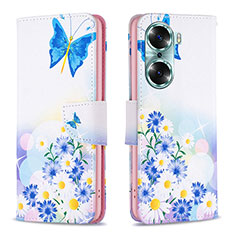 Funda de Cuero Cartera con Soporte Patron de Moda Carcasa B01F para Huawei Honor 60 5G Azul