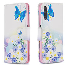 Funda de Cuero Cartera con Soporte Patron de Moda Carcasa B01F para Huawei P Smart Z (2019) Azul