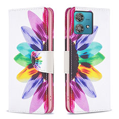 Funda de Cuero Cartera con Soporte Patron de Moda Carcasa B01F para Motorola Moto Edge 40 Neo 5G Multicolor