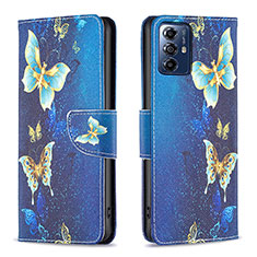 Funda de Cuero Cartera con Soporte Patron de Moda Carcasa B01F para Motorola Moto G Play (2023) Azul