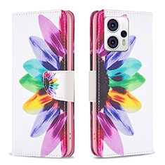 Funda de Cuero Cartera con Soporte Patron de Moda Carcasa B01F para Motorola Moto G13 Multicolor