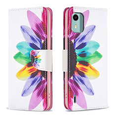 Funda de Cuero Cartera con Soporte Patron de Moda Carcasa B01F para Nokia C12 Pro Multicolor