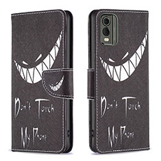 Funda de Cuero Cartera con Soporte Patron de Moda Carcasa B01F para Nokia C32 Negro