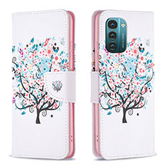 Funda de Cuero Cartera con Soporte Patron de Moda Carcasa B01F para Nokia G11 Blanco