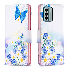 Funda de Cuero Cartera con Soporte Patron de Moda Carcasa B01F para Nokia G22 Azul