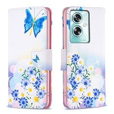 Funda de Cuero Cartera con Soporte Patron de Moda Carcasa B01F para Oppo A2 5G Azul