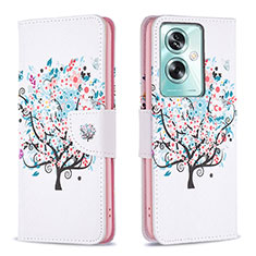 Funda de Cuero Cartera con Soporte Patron de Moda Carcasa B01F para Oppo A79 5G Blanco