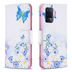 Funda de Cuero Cartera con Soporte Patron de Moda Carcasa B01F para Oppo A94 4G Azul