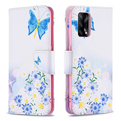 Funda de Cuero Cartera con Soporte Patron de Moda Carcasa B01F para Oppo A95 4G Azul