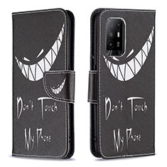 Funda de Cuero Cartera con Soporte Patron de Moda Carcasa B01F para Oppo A95 5G Negro