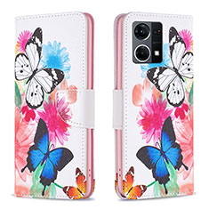 Funda de Cuero Cartera con Soporte Patron de Moda Carcasa B01F para Oppo F21 Pro 4G Vistoso