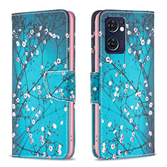 Funda de Cuero Cartera con Soporte Patron de Moda Carcasa B01F para Oppo Find X5 Lite 5G Cian