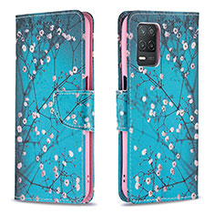 Funda de Cuero Cartera con Soporte Patron de Moda Carcasa B01F para Realme 9 5G India Cian