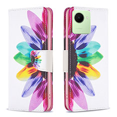 Funda de Cuero Cartera con Soporte Patron de Moda Carcasa B01F para Realme C30s Multicolor