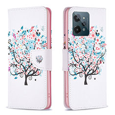 Funda de Cuero Cartera con Soporte Patron de Moda Carcasa B01F para Realme C31 Blanco