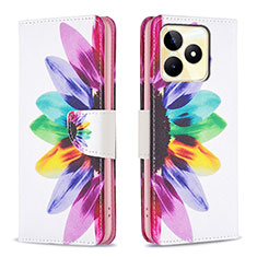 Funda de Cuero Cartera con Soporte Patron de Moda Carcasa B01F para Realme C53 India Multicolor