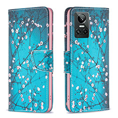 Funda de Cuero Cartera con Soporte Patron de Moda Carcasa B01F para Realme GT Neo3 5G Cian