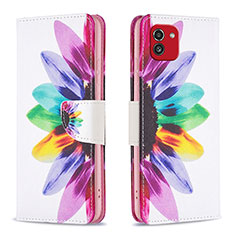 Funda de Cuero Cartera con Soporte Patron de Moda Carcasa B01F para Samsung Galaxy A03 Multicolor