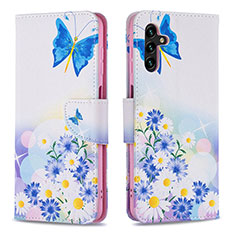 Funda de Cuero Cartera con Soporte Patron de Moda Carcasa B01F para Samsung Galaxy A04s Azul