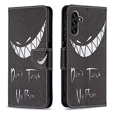 Funda de Cuero Cartera con Soporte Patron de Moda Carcasa B01F para Samsung Galaxy A04s Negro