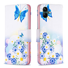 Funda de Cuero Cartera con Soporte Patron de Moda Carcasa B01F para Samsung Galaxy A05 Azul