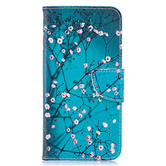 Funda de Cuero Cartera con Soporte Patron de Moda Carcasa B01F para Samsung Galaxy A10 Cian