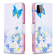 Funda de Cuero Cartera con Soporte Patron de Moda Carcasa B01F para Samsung Galaxy A22 5G Azul