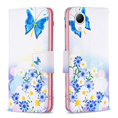 Funda de Cuero Cartera con Soporte Patron de Moda Carcasa B01F para Samsung Galaxy A23 5G SC-56C Azul