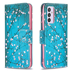 Funda de Cuero Cartera con Soporte Patron de Moda Carcasa B01F para Samsung Galaxy A24 4G Cian