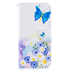 Funda de Cuero Cartera con Soporte Patron de Moda Carcasa B01F para Samsung Galaxy A30S Azul