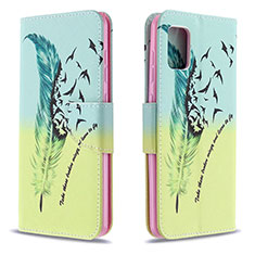 Funda de Cuero Cartera con Soporte Patron de Moda Carcasa B01F para Samsung Galaxy A31 Menta Verde