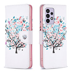 Funda de Cuero Cartera con Soporte Patron de Moda Carcasa B01F para Samsung Galaxy A33 5G Blanco