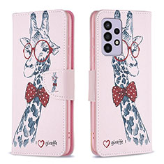 Funda de Cuero Cartera con Soporte Patron de Moda Carcasa B01F para Samsung Galaxy A33 5G Rosa